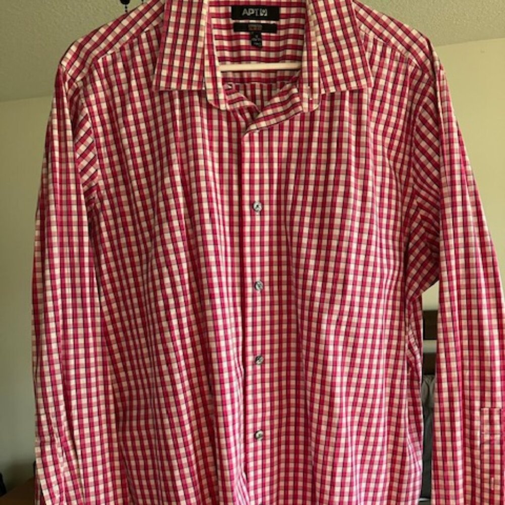 Apt. 9 Men Plaid Shirt Stretch Slim Fit